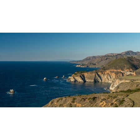 Scenic view of Bixby Creek Bridge at Pacific Coast Big Sur California USA Poster Print by Panoramic (Best Of Big Sur)