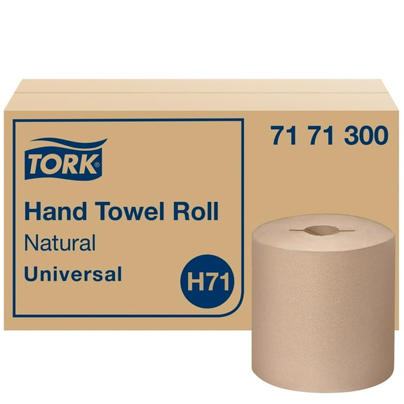 Tork Paper Hand Towel Roll Natural H71, Universal, 100% Recycled Fiber, 6 Rolls x 800 ft, 7171300