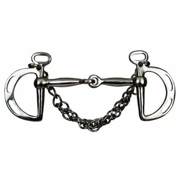 Showman Stainless Steel Snaffle Mouth Slotted Kimberwick Bit