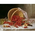 thumbnail image 2 of Francis, John F. 32x26 Gold Ornate Wood Framed with Double Matting Museum Art Print Titled - A Basket of Cherries, 2 of 4
