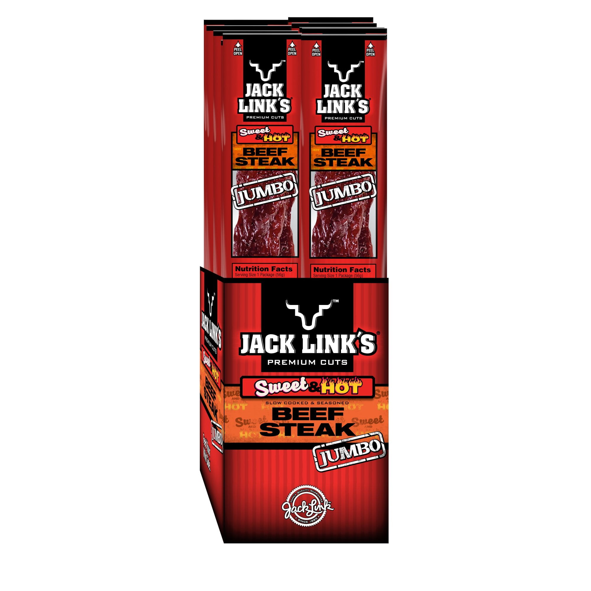 Jack Link's Beef Steaks, Sweet & Hot, 2oz, 12 CT