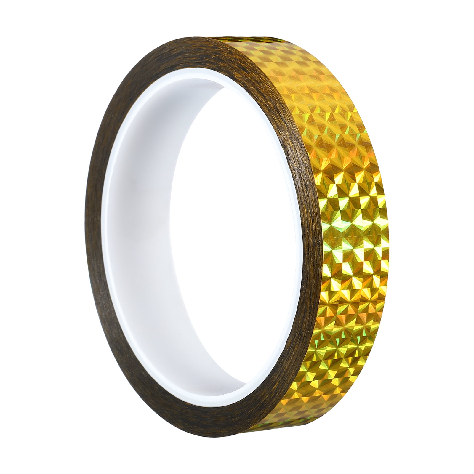 20mm x 50m Prism Tape, Holographic Reflective Self Adhesive for DIY Art Craft Wrapping Decoration, Gold