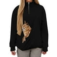 thumbnail image 5 of Glisme Sweatshirt For Women Hoodies With Cat Bag Plus Size Cat Dog Carrier Long Sleeve Sweatshirt Cute Pet Holder Hoodie Softness Top Daily Wear Black, 5 of 9