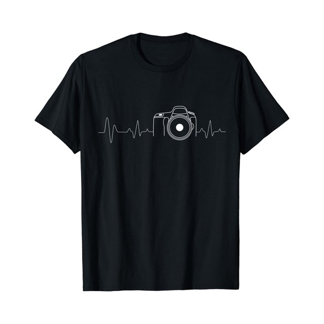 Photographer T-Shirt Gift Idea HeartBeat Photography Camera - As Picture - S