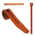 thumbnail image 2 of Correa de guitarra de cuero PU ajustable para guitarra eléctrica acústica de bajo rosa marron perfke, 2 of 7