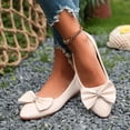 thumbnail image 5 of Samdudou Ballet Flats for Women Pointed Closed Toe Slip On Dress Shoes Large Bowknot Detail with Rhinestone Accent for Wedding Party, 5 of 9
