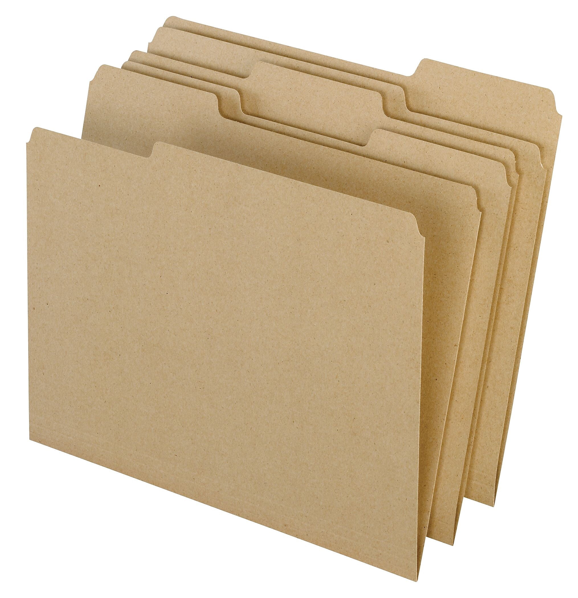 Pendaflex Earthwise 04342 Recycled File Folders, 1/3 Cut Top Tab, Letter, Natural, 100/Box