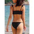thumbnail image 2 of Keyhole Ruffle Bandeau Trajes de baño de Dos Piezas Fondo de Bikini brasileño descarado Negro XL Negro XL Xishao ropa, 2 of 2