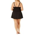 thumbnail image 4 of Anne Cole Plus Size Shirred Over-The-Shoulder Underwire Swimdress Black 16W, 4 of 4