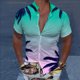 thumbnail image 2 of Camisas Para Hombre Slim Fit Hombres Casual Manga corta Primavera Verano Turndown Neck 3D Impreso Camisas Moda Top Blusa Camisas (Green, M), 2 of 4