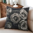 thumbnail image 4 of Black and White Rose Vintage Inspirational Love Flower Throw Pillow Covers 18 X 18 Inch, Set Of 2, Linen Study Sofa Cushion Cover Indoor Living Room Home Decor, 4 of 7