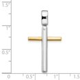 thumbnail image 2 of 14k Solid Gold Two-tone Polished Religious Faith Cross Pendant Necklace 33.2x17.9mm Wide 3.36mm Thick Pendant for Women, 2 of 2