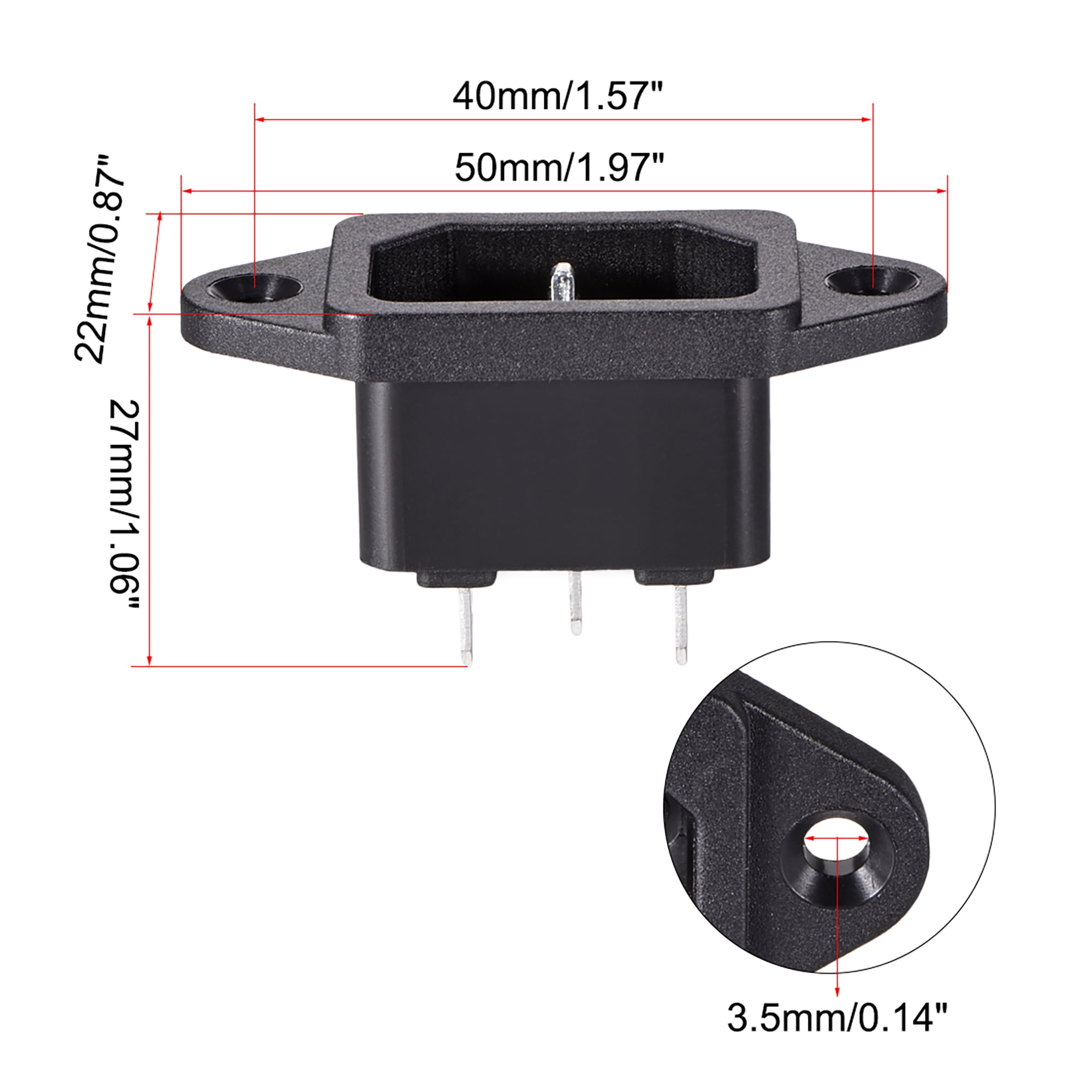 Lot De 10 Fiches D'alimentation IEC C6 à Encastrer - 250V/2.5A - Pour Ordinateurs Portables, écrans - 6