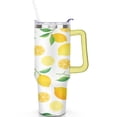 thumbnail image 2 of 40 oz Tumbler Lemon with Handle Stainless Steel Travel Cup Leak Resistant Travel Cups Car Cup Holder Friendly for Gym Travel Office, 2 of 7
