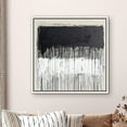 thumbnail image 3 of PixonSign Framed Canvas Wall Art Dripping Black & White Color Blocks Print Abstract Fine Art Alternative Multicolor Dark Minimal Artwork for Living Room, Bedroom, Office - 24"x24" White, 3 of 5