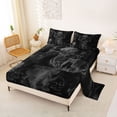 thumbnail image 2 of Castle Fairy Halloween Skull King Sheets 4pcs,Gothic Style Bedding,Gray Black,1 Fitted Sheet,1 Flat Sheet and 2 Pillowcases, 2 of 6