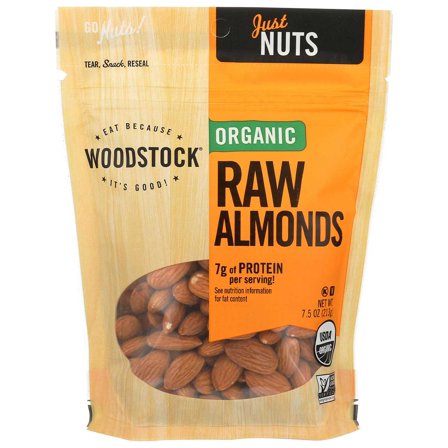 Woodstock Farms Organic Raw Almond, 7.5 Ounce -- 8 per case.
