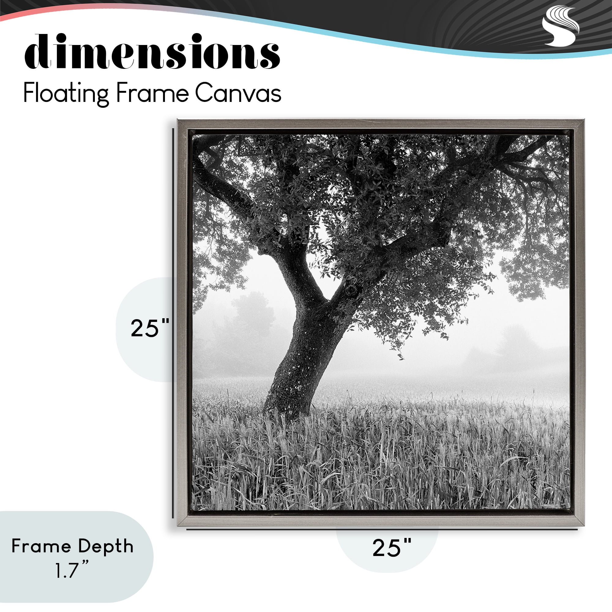 Stupell Industries Tuscan Morning Oak in Mist Gray Framed Floater Canvas Wall Art, design by Chip Forelli