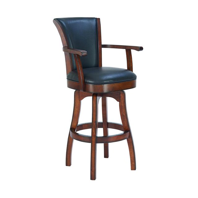 Raleigh Arm 30" Swivel Barstool in Brown Bonded Leather