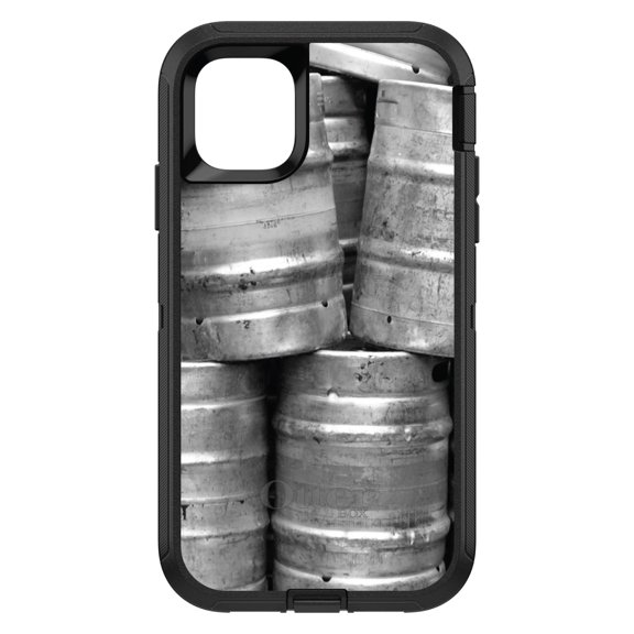 DistinctInk OtterBox Defender Custom Case for Apple iPhone 15 (6.1" Screen) - Beer Kegs - Lightweight Grip
