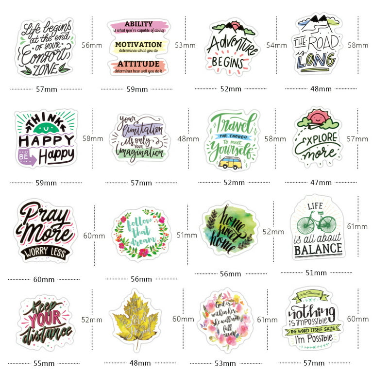 100 PCS Inspirational Quote Stickers,Motivational Stickers for