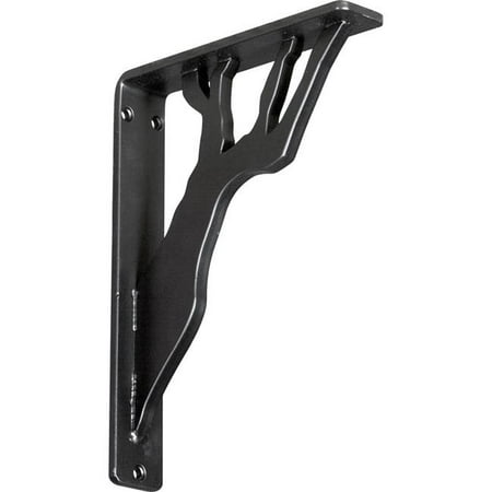 

1.5 x 7.5 x 10 in. Damon Wrought Iron Bracket - Single Center Brace Powder Coated Black