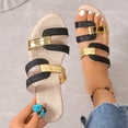 thumbnail image 5 of Wedge Sandals for Women Glitter Splice Strappy Open Toe Slides Elegant Summer Wedding Party Slip on Dress Shoes Black Size 9, 5 of 8