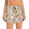 thumbnail image 2 of Pofeuu animals farm Print Women's Athletic Shorts Running Workout Shorts Tummy Control Quick Dry Gym Shorts with Pockets Double layer sports shorts-Medium, 2 of 7