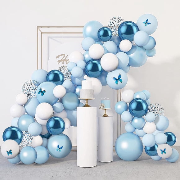 CHUANK Kit d'Arche Guirlande de Ballons Rose 117 Pcs Tailles Assorties Ballons en Latex Confettis pour Baby Shower Mariage Anniversaire Remise des Diplômes