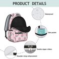 thumbnail image 4 of Football and Bow Pink Pattern Backpack for School, Cute School Bag with Adjustable Shoulder Straps and Padded Back, 15.3"x11"x7.1", 4 of 4