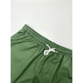 thumbnail image 3 of Mens Cotton Linen Shorts Casual Loose Fit Drawstring Elastic Waist 7Inch Inseam Shorts Stretch Summer Beach Wear Green XL, 3 of 5