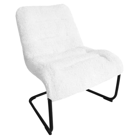 Upholstered Metal-Framed Lounge Chair with Seat, White - Ideal for Bedrooms, Living Rooms, Dorms, Indoor Spaces, Accent and Lounging