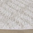thumbnail image 3 of SAFAVIEH Rumi Janie Abstract Polyester Shag Area Rug, Ivory/Light Beige, 6'7" x 6'7" Round, 3 of 10
