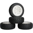 thumbnail image 2 of LINLIN 4PCS 75mm RC Rally Car Tyres Grain Rubber Tires and Vintage Plastic Wheel Rims 12mm Hex Compatible with 1:10 RC On Road Car for Traxxas Tamiya HSP HPI Kyosho, 2 of 7