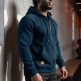 thumbnail image 6 of Hoodies for Men Zip Up Sweatshirt, Drawstring Hood Pockets Athletic Jacket, Casual Fall Winter Tops, 6 of 7