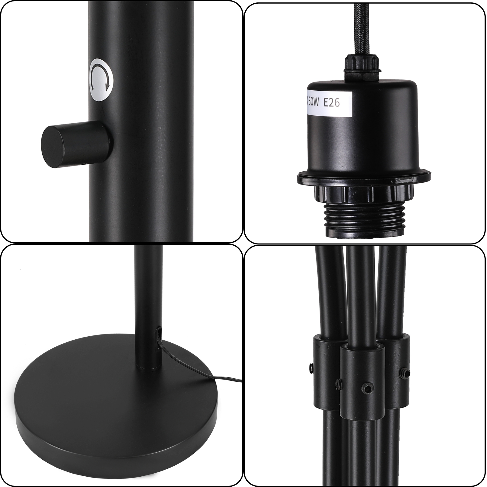 Sunmory 78" Arc Floor Lamp, Black, 3-Light photo 2