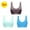 #3- Sky Blue, variant on Sport Bra Women 3 Pack Sleep Wirefree Push up Underoutfit Bralette Padded U Back Wide Strap Support Corset Bra Full Coverage Crop Tank Top Comfy Lingerie Pink L