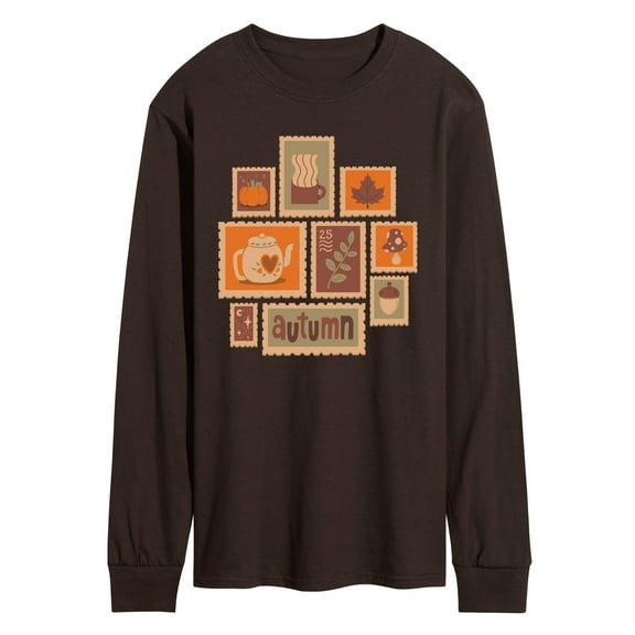 Instant Message - Fall Stamp Cluster - Men's Long Sleeve Graphic T-Shirt