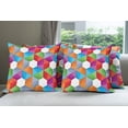 thumbnail image 6 of Ambesonne Colorful Throw Pillow Cover 4 Pack, Retro Mosaic Triangle, 16", Multicolor, 6 of 7