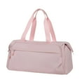 thumbnail image 2 of Bolsa de gimnasio con compartimento para zapatos y bolsillo húmedo, resistente al agua, de poliéster, práctica bolsa de lona, bolsa de gimnasio para h Rosa, 2 of 8