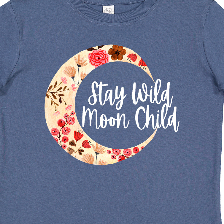 Inktastic Baby Stay Wild Moon Child Crescent Moon with Flowers Gift Baby  Girl T-Shirt