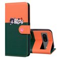 thumbnail image 6 of Cute Cartoon Wallet Phone Case for Google Pixel 7 with Card Holder Soft PU Leather Kickstand Cover for Men and Women Magnetic Shockproof Protective with Lanyard for Google Pixel 7, Darkgreen, 6 of 9