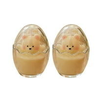 Cute Egg Bear Glass Scented Candle Funny Fragrance Candle for Birthday Natural Soy Wax Handmade Candle Table Art Decorative Sculpture for Modern Home Bedroom Bathroom 2.4x4 Inch