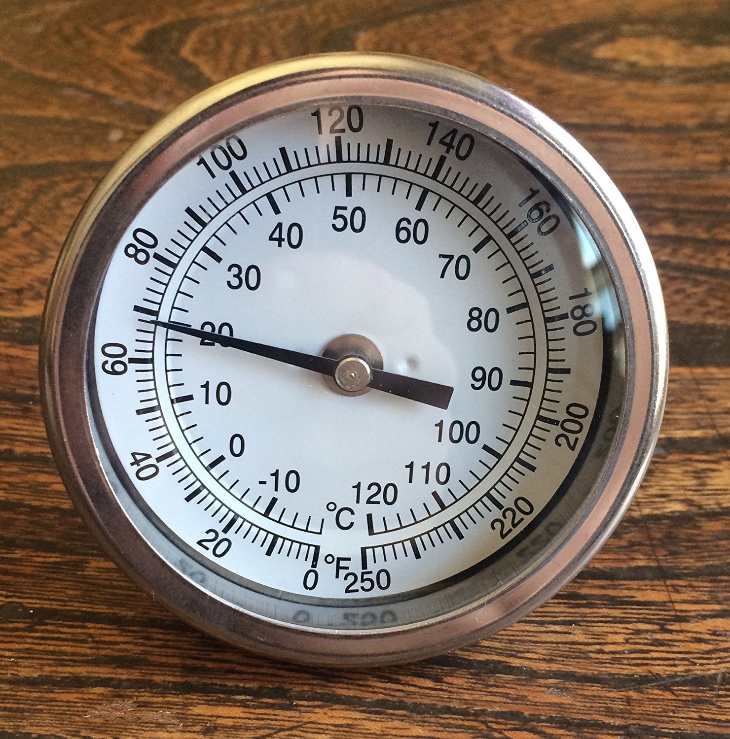 1//2 NPT Threaded Stainless Steel Thermometer for a Moonshine Still Condenser or Brew Pot
