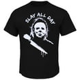 thumbnail image 2 of Halloween Michael Myers Slay All Day Men's T-Shirt, Black, Medium, 2 of 2