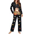 thumbnail image 2 of FOR U DESIGNS Christmas Santa Claus Pajamas Set Long Sleeve Sleepwear Womens Set of 2 Size M Button Down Nightwear Soft Pj Loungewear with Pockets Jogger Winter, 2 of 7