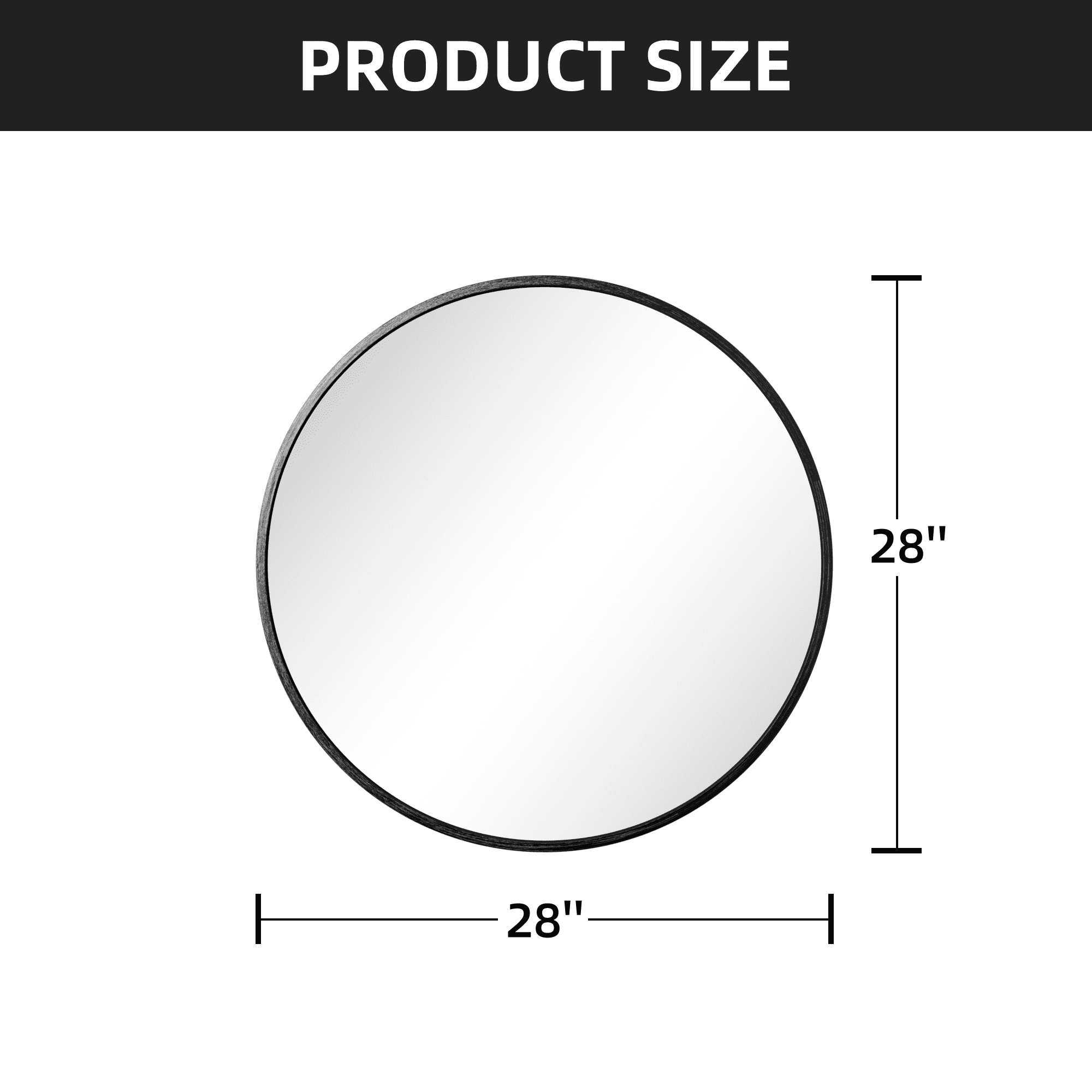 MAYEERTY 27"x27" Wall Mounted Vanity Mirror Modern Bathroom Vanity Mirror for Bedroom