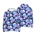 thumbnail image 4 of Zufioo flower Skull star Design Fleece Comfortable Hoodie for Mens,Sweatshirt for Men,Pullover Hooded Sweatshirt for Men -Large, 4 of 5
