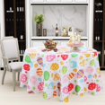 thumbnail image 5 of Easter Fabric Round Table Cloth, Polyester Easter Colorful Eggs Tablecloth, Table Cover Protector for Holiday, Party, Wedding, Birthday, Banquet Decoration Use, 60 Inch, Egg, 5 of 6