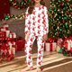 thumbnail image 1 of Conjuntos de blusas y camisas de cuello redondo y manga larga con estampado navideño para niños Camisa de manga larga con cuello redondo y cintura elástica Pantalones largos Conjunto de traje de casa, 1 of 6